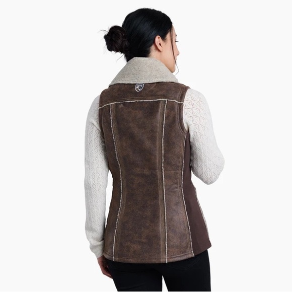 KUHL DANI SHERPA WOOL VEST WOMENS IN OAK COLOR SIZE XL - Picture 3 of 13
